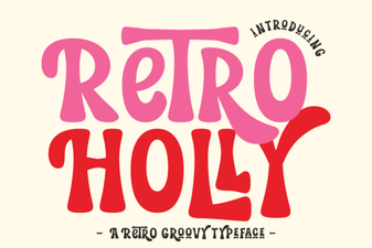 Retro Holly Fonts for Nostalgic Holiday Designs